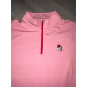 Peter Millar Georgia Bulldogs Mens XXL Quarter Zip Pullover Red White Striped